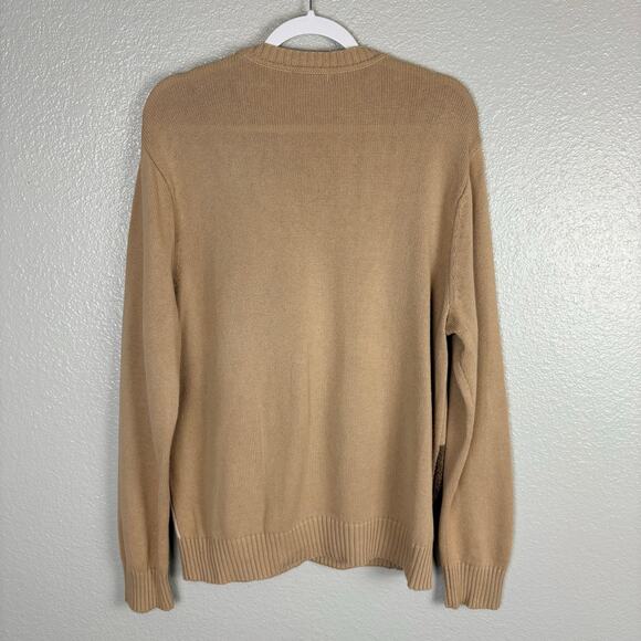 Dockers Men's Size Medium Preppy Long Sleeve Cotton Sweater Brown Colorblock - Picture 2 of 4